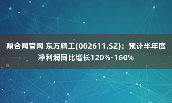 鼎合网官网 东方精工(002611.SZ)：预计半年度净利润同比增长120%-160%