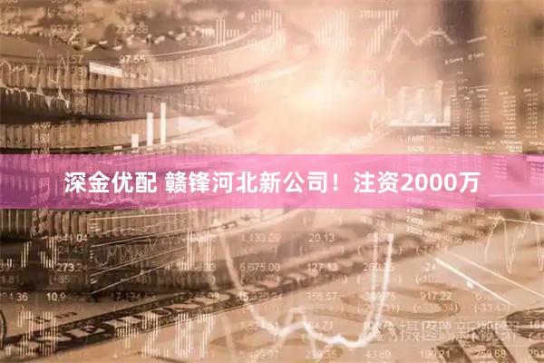 深金优配 赣锋河北新公司！注资2000万